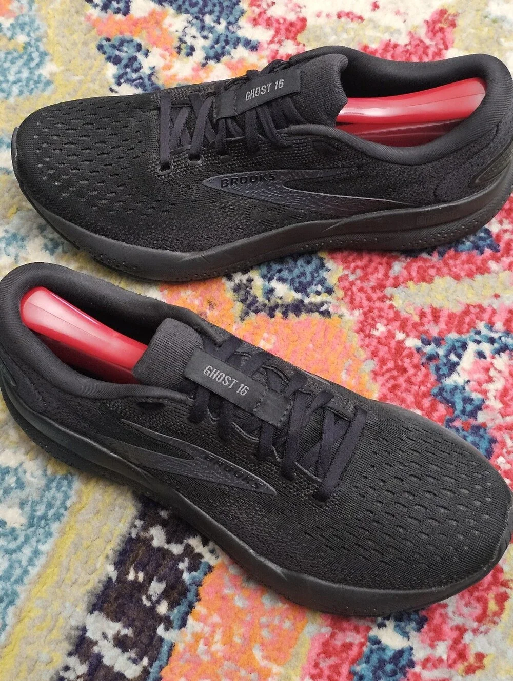 Brooks Ghost 16 Mens 7.5 Narrow Black Running Shoes 1204071D020 Sneakers